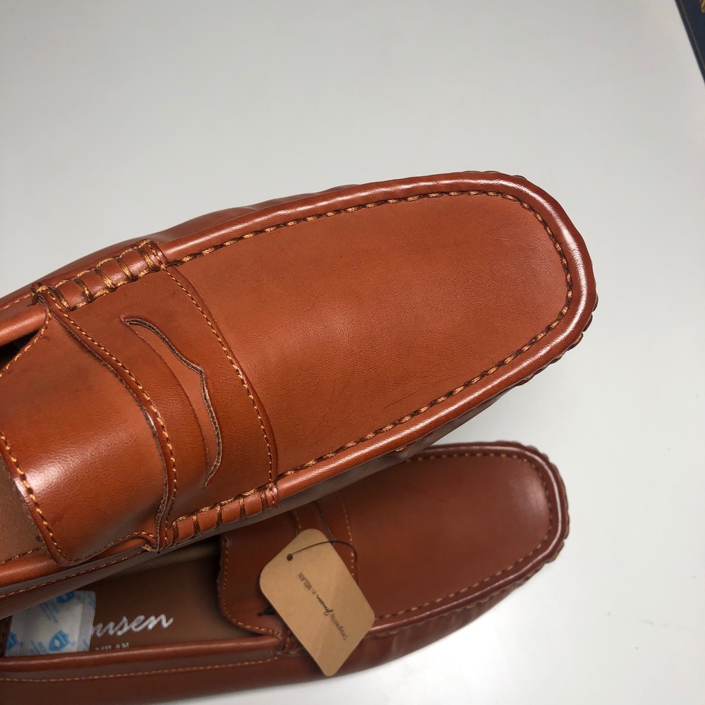 Jousen Penny Loafer Mens 9.5 Tan AMY3059 Driving Shoe Slip On Square Toe NEW - Picture 8 of 9
